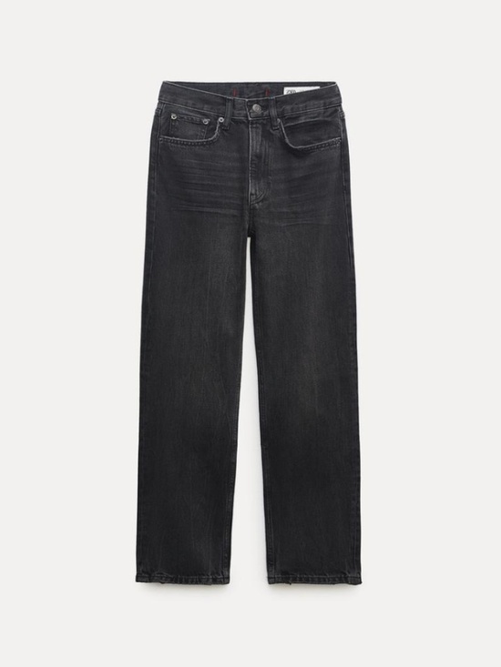 Zara Denim - Zara Straight Cut ZW Collection Mid Rise Cropped Jeans